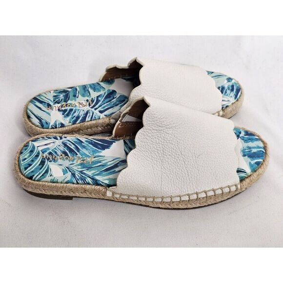 J. McLaughlin Aries White Leather Scalloped Sandals Size 6 - Picture 2 of 7